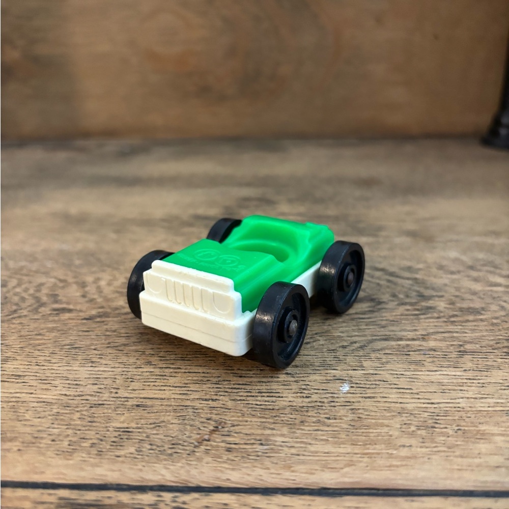 Vintage Fisher Price Little People Green and White Single Seat Car